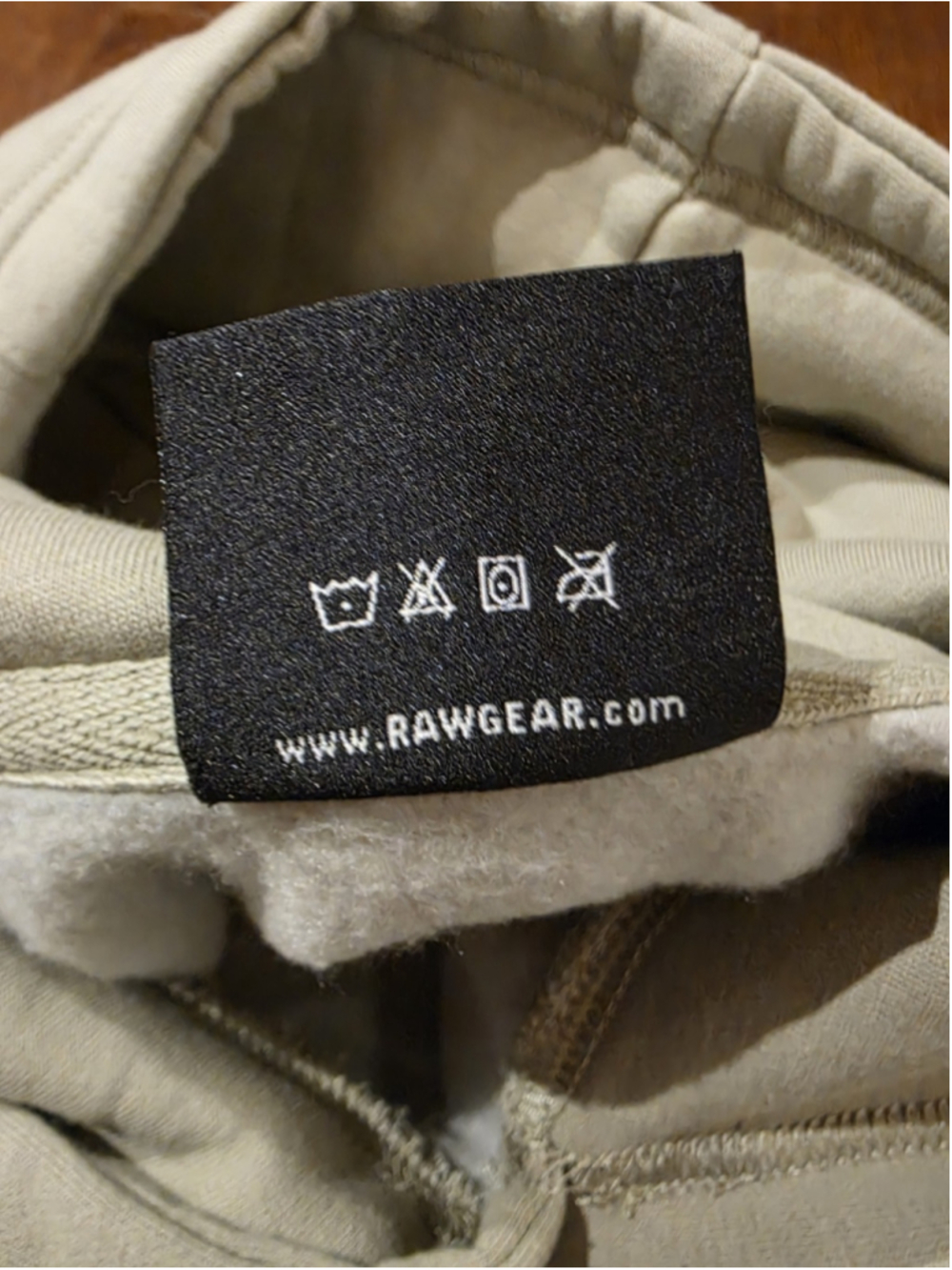Raw Gear cropped hoodie sweatshirt Beige Size Small gorpcore minimalist earthy - Picture 7 of 8